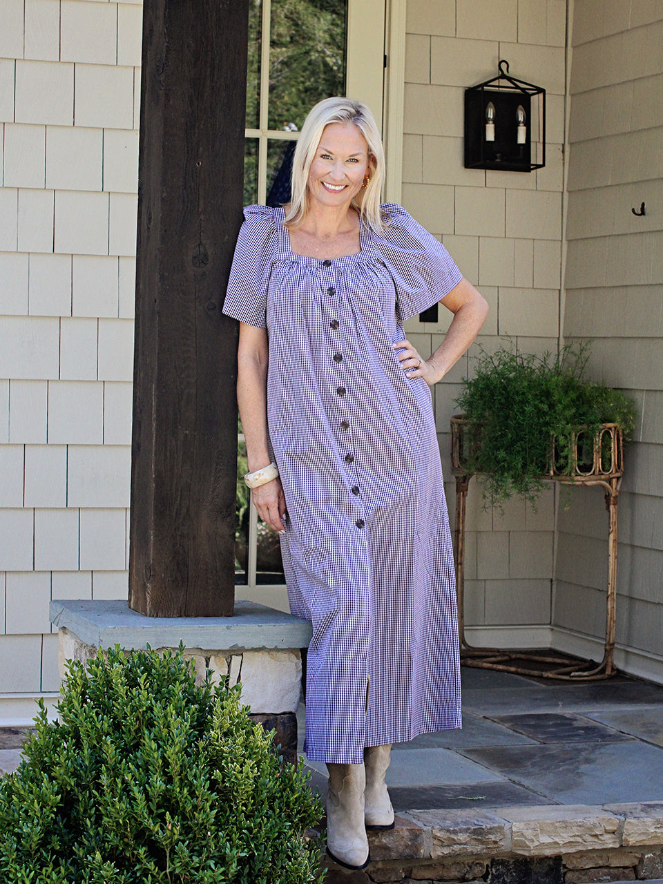 Miller Dress in Chocolate Gingham