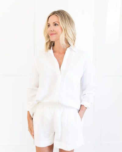 White Poplin Shorts
