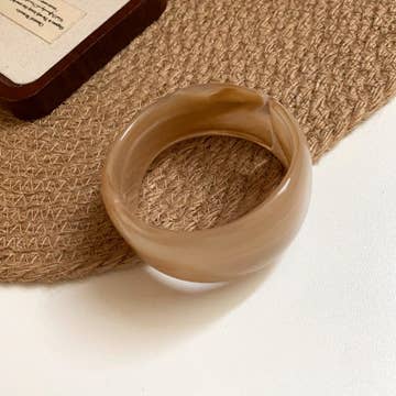 Latte Acrylic Bracelet - Large Bangle