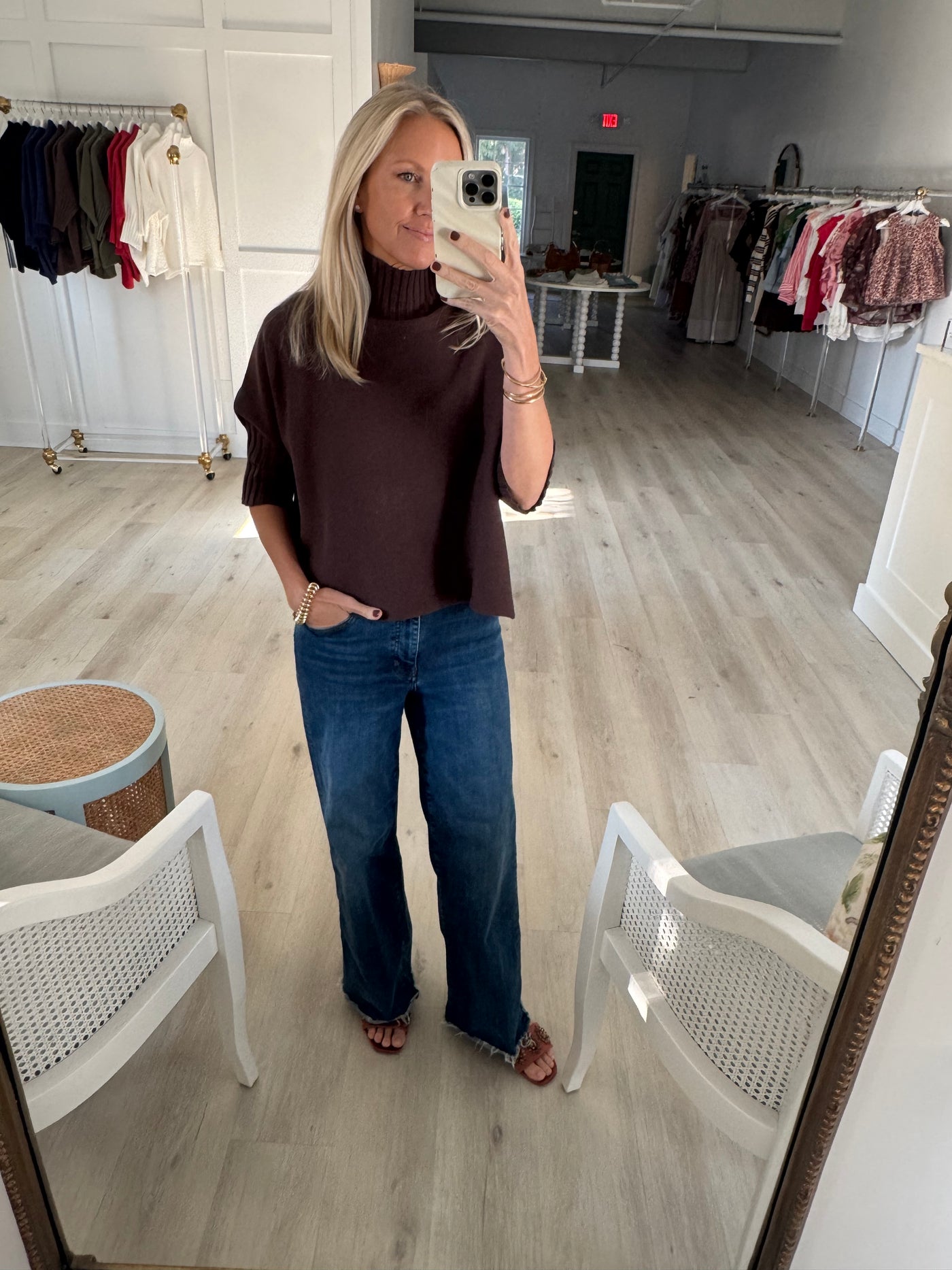 Brown Mock Neck Sweater