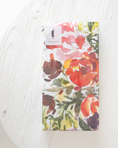 Red and Purple Floral Paper Guest Towels