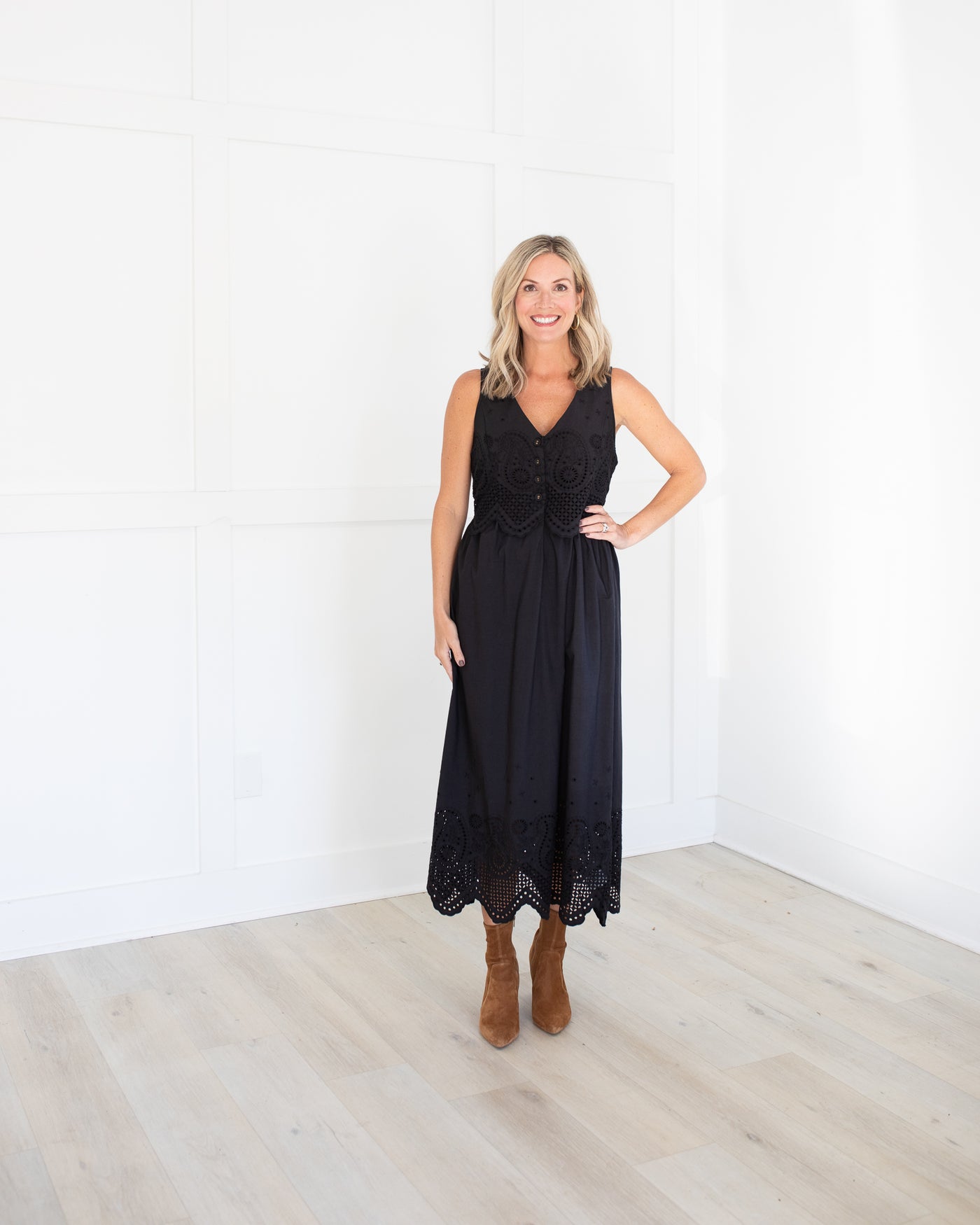 Julie Midi Dress in Black