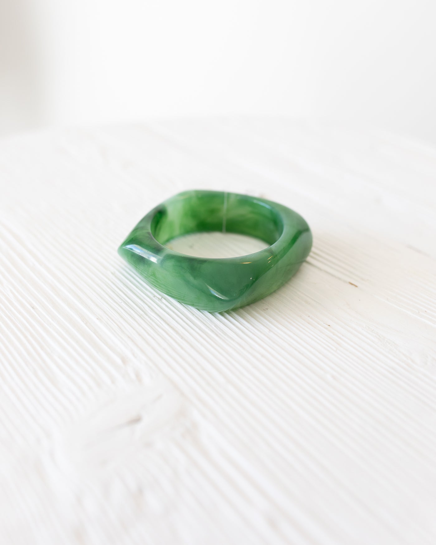 Green Square Acrylic Bangle Bracelet