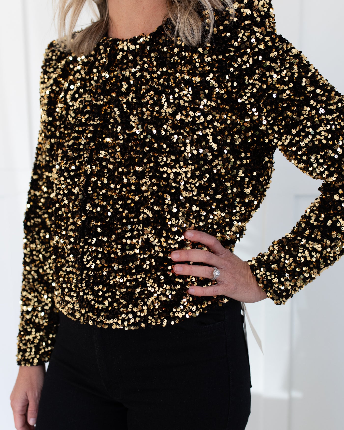 Libby Top in Gold Sequin by Hunter Bell