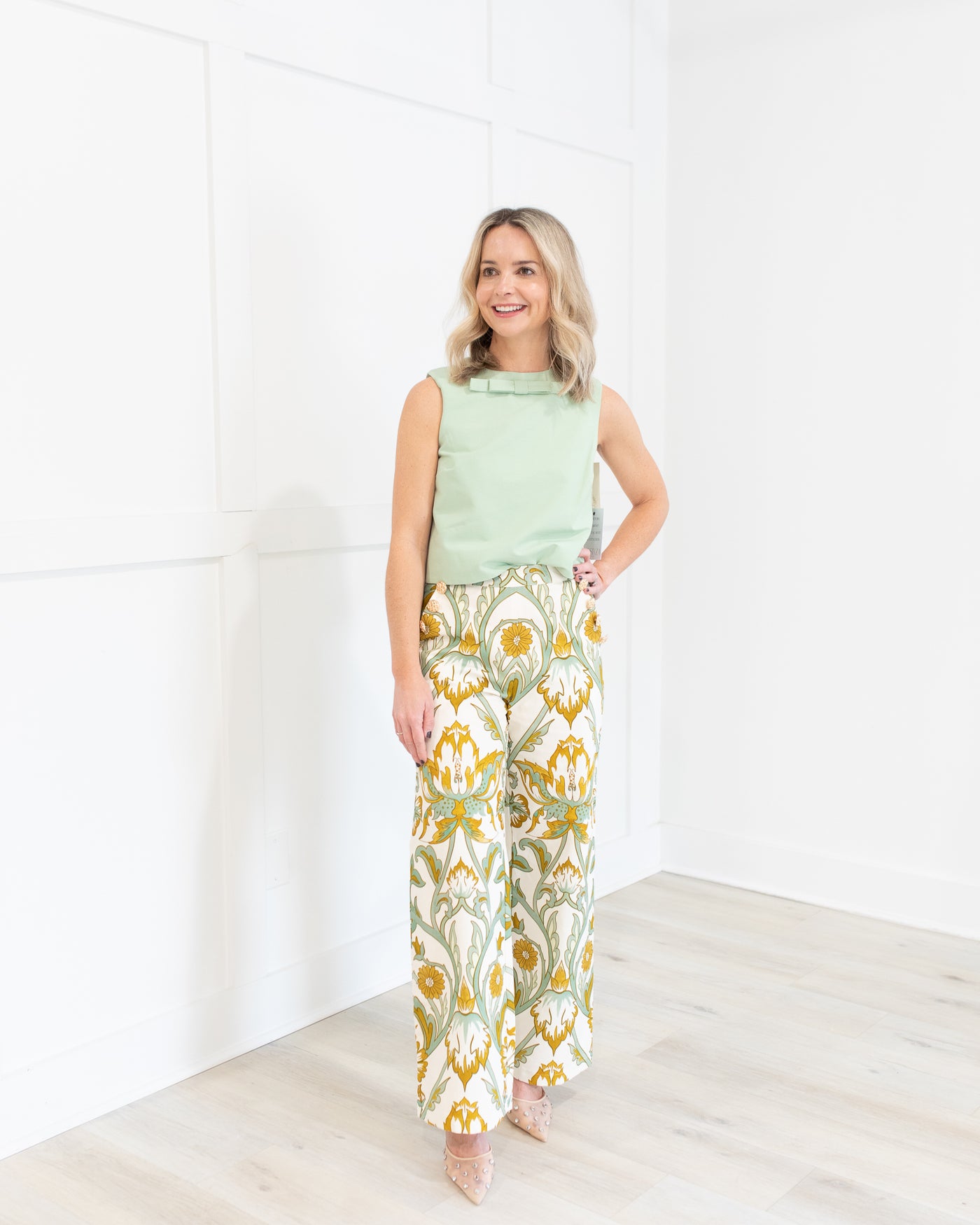 Antonella Pants in Sage Garden by Mestiza