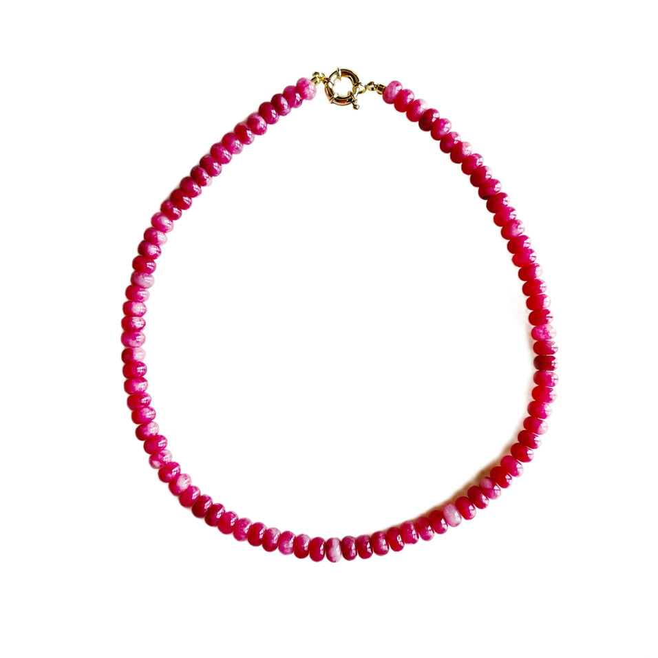 Bubble Gum Pink 17" Beaded Necklace