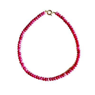 Bubble Gum Pink 17" Beaded Necklace
