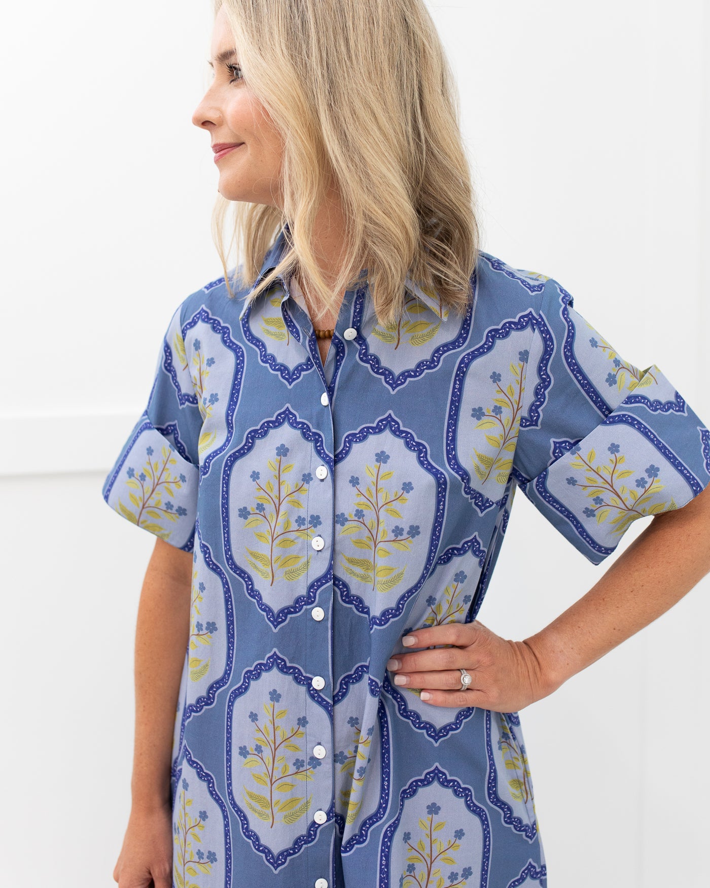 Gibbons Dress in Dusty Trellis