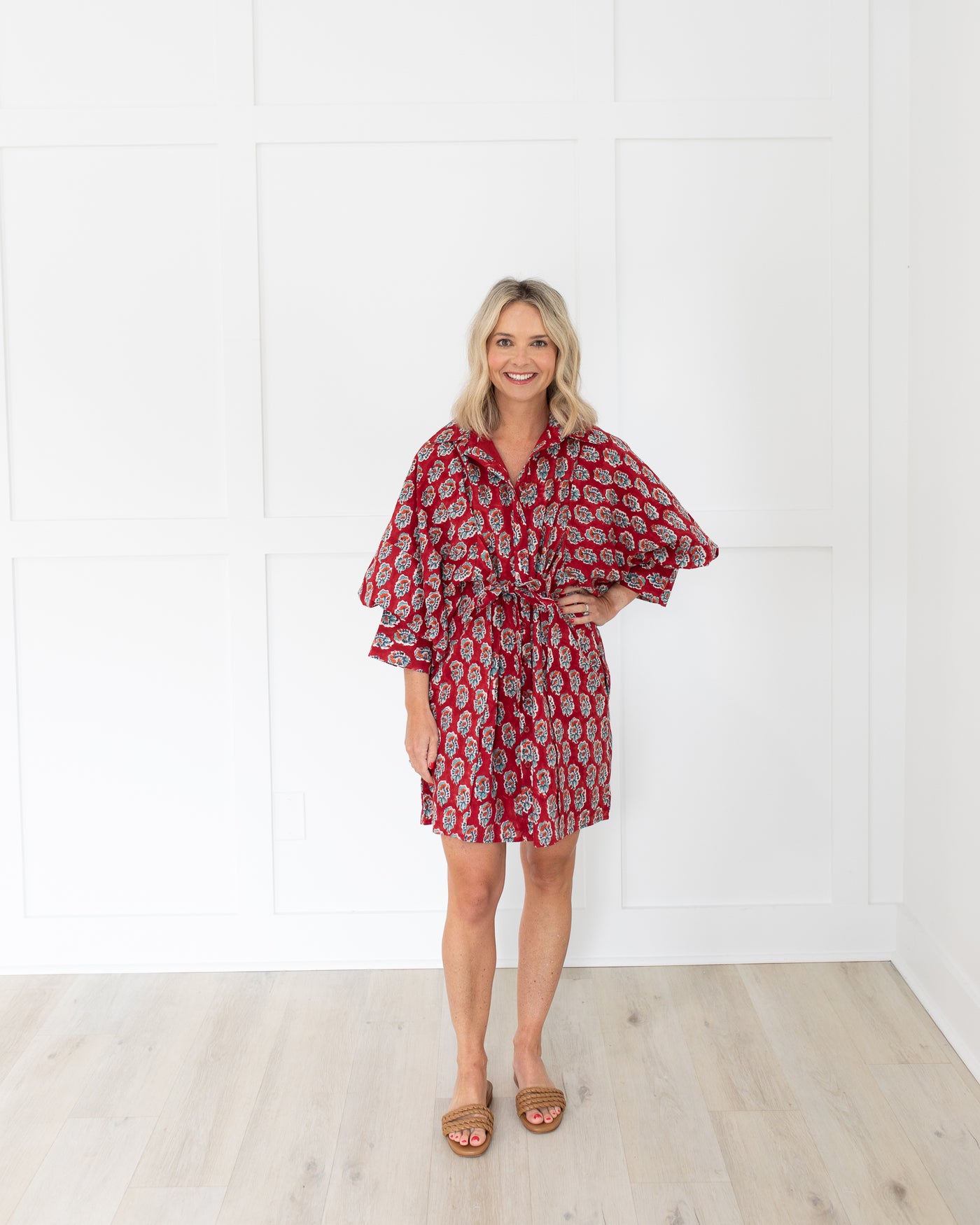 Grace Dress In Red Blue Floral