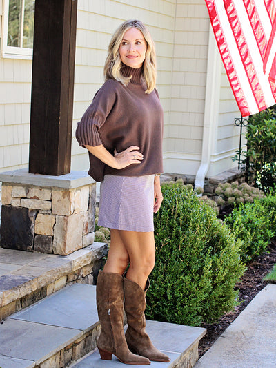 Brown Mock Neck Sweater