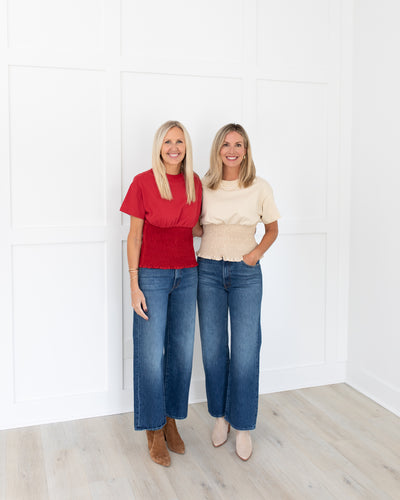 Neutral Top With Shirring