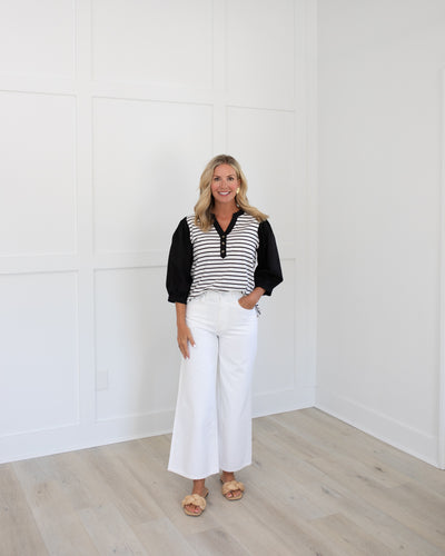 Black & White Stripe Top