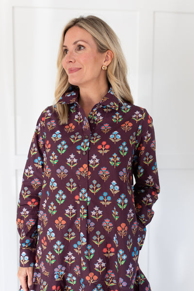 Polly Dress in Holiday Flowers