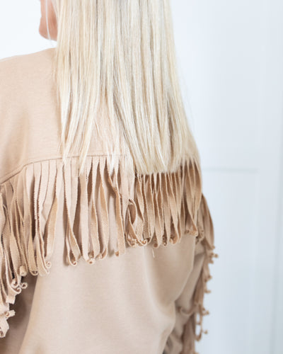 Camel Sweatshirt with Fringe