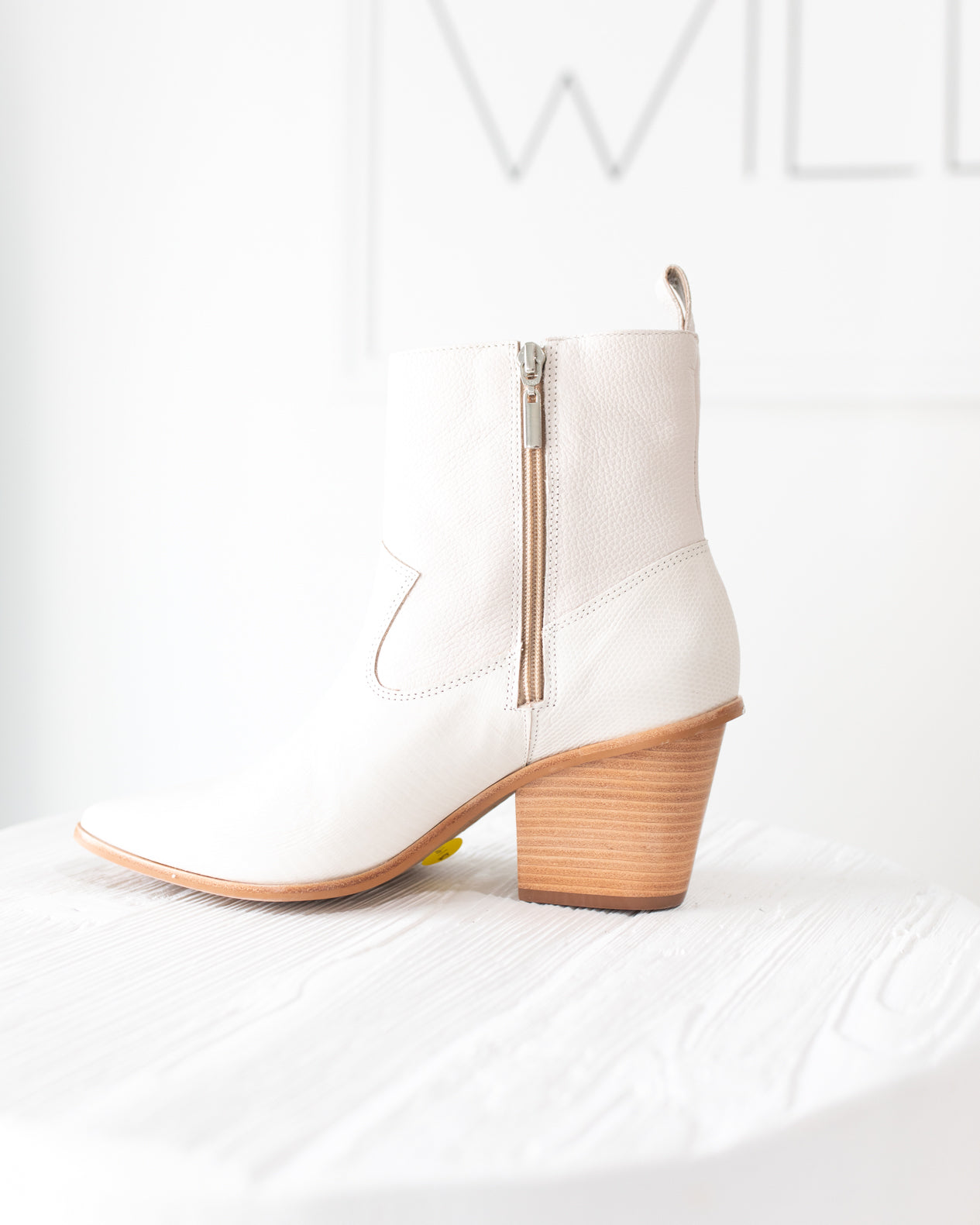 Ivory Embossed Bootie