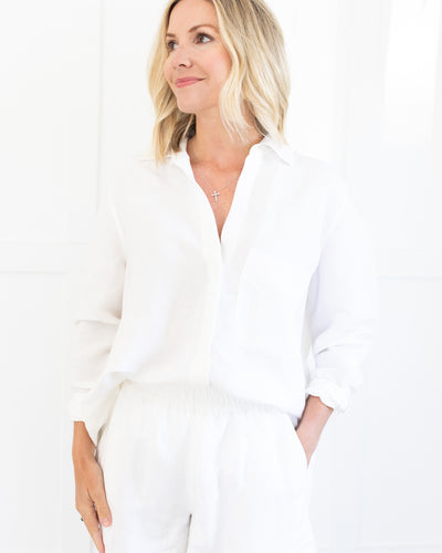 White Poplin Shorts