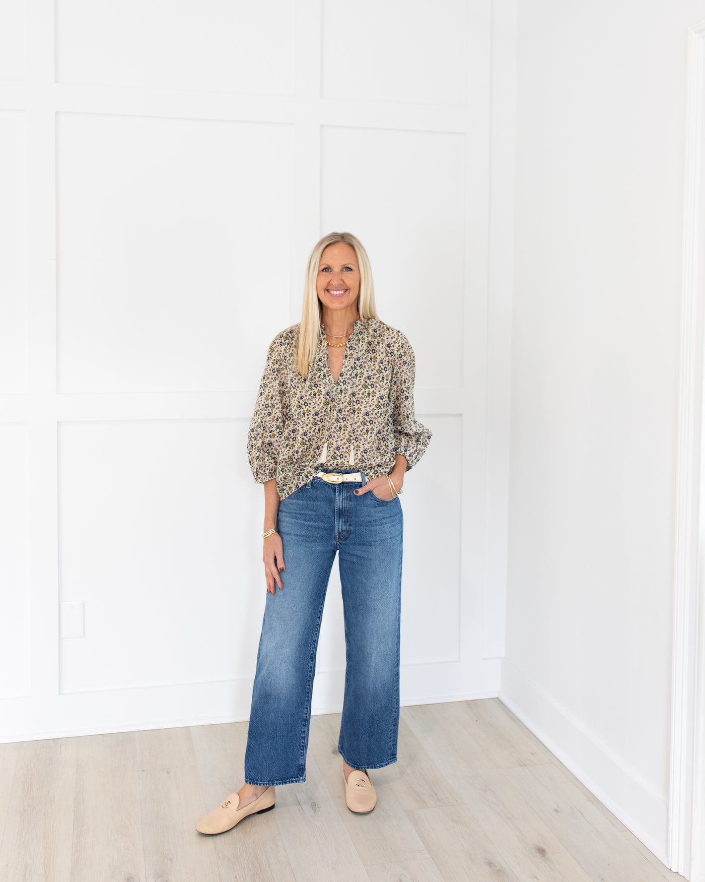 Ecru Eloisa Pink and Plum Floral Belle Blouse