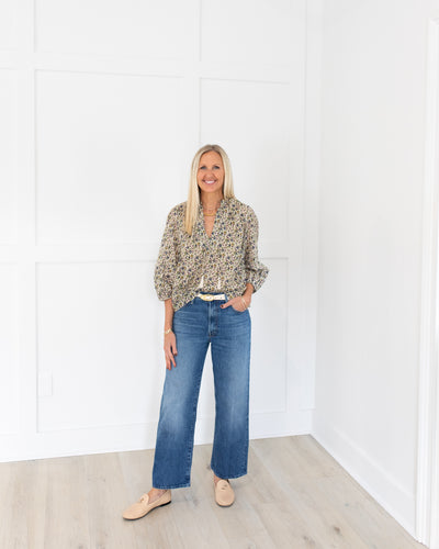 Ecru Eloisa Pink and Plum Floral Belle Blouse