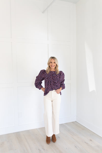 Daphne Top in Autumn Fleur Fig by Hunter Bell