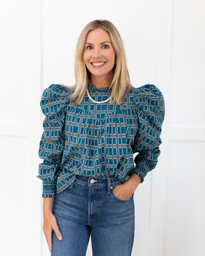 Irina Blouse in Santo Stripe Print