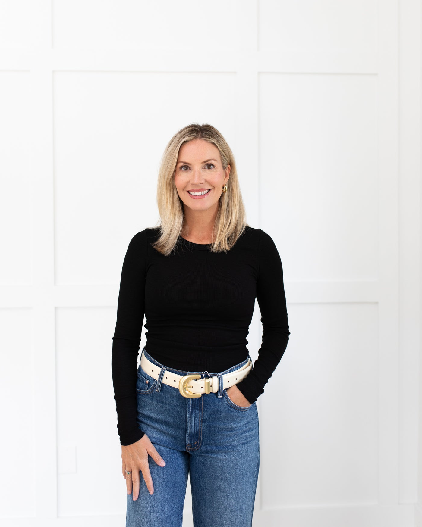 Black Long Sleeve Fitted Top
