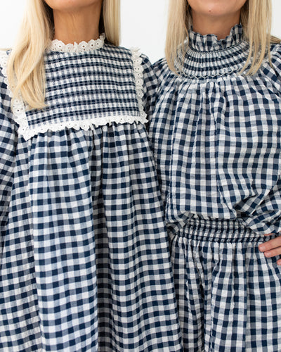 Hayes Blouse in Navy/White by Hunter Bell