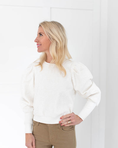 Dayna Quilted Sweatshirt in Ivory
