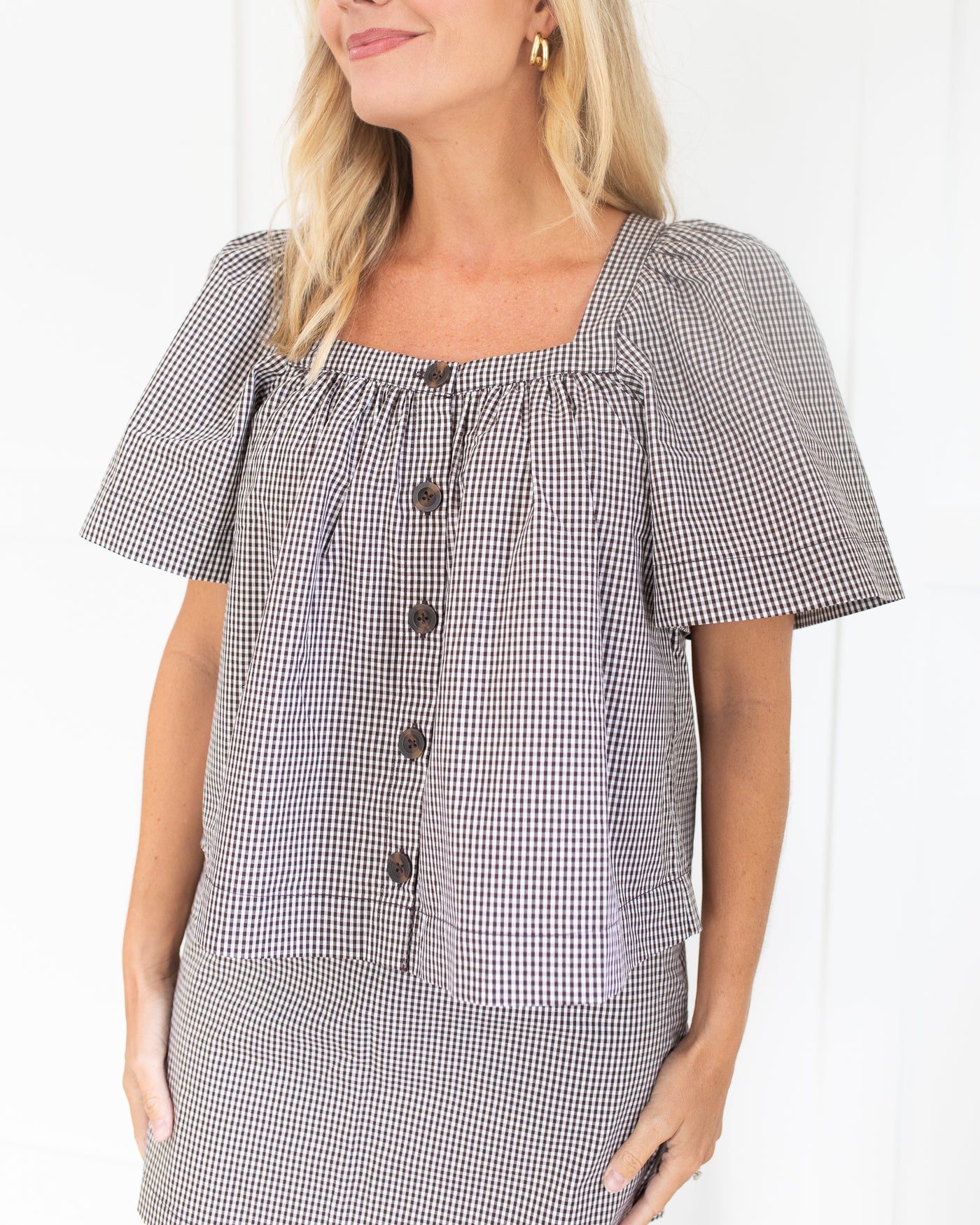 Handley Top in Chocolate Gingham