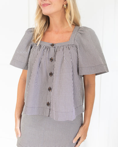 Handley Top in Chocolate Gingham