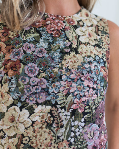 Black Multi Sleeveless Floral Shift Dress