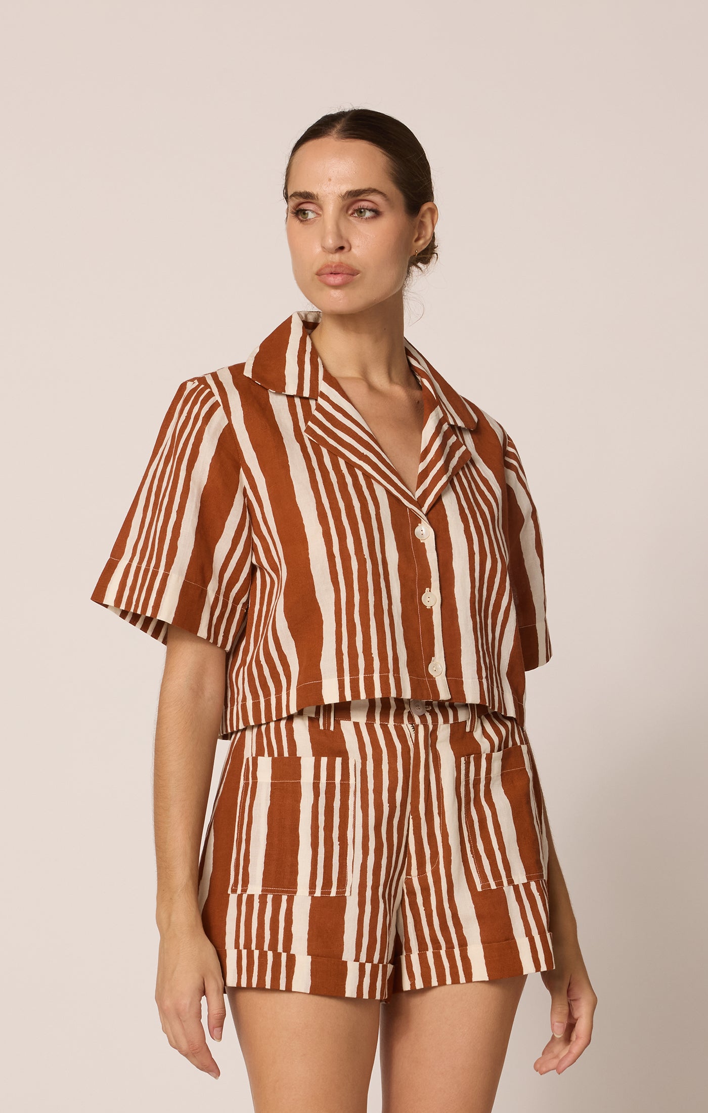 Mizuki Blouse in Vecchio Stripe Print