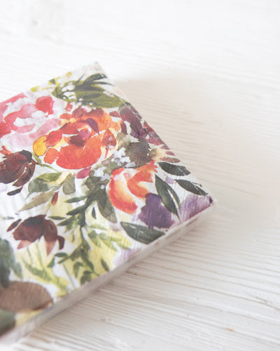 Red and Purple Floral Paper Guest Towels