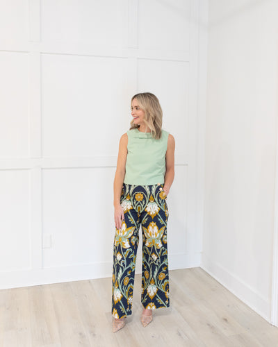 Antonella Pants in Navy and Gold by Mestiza