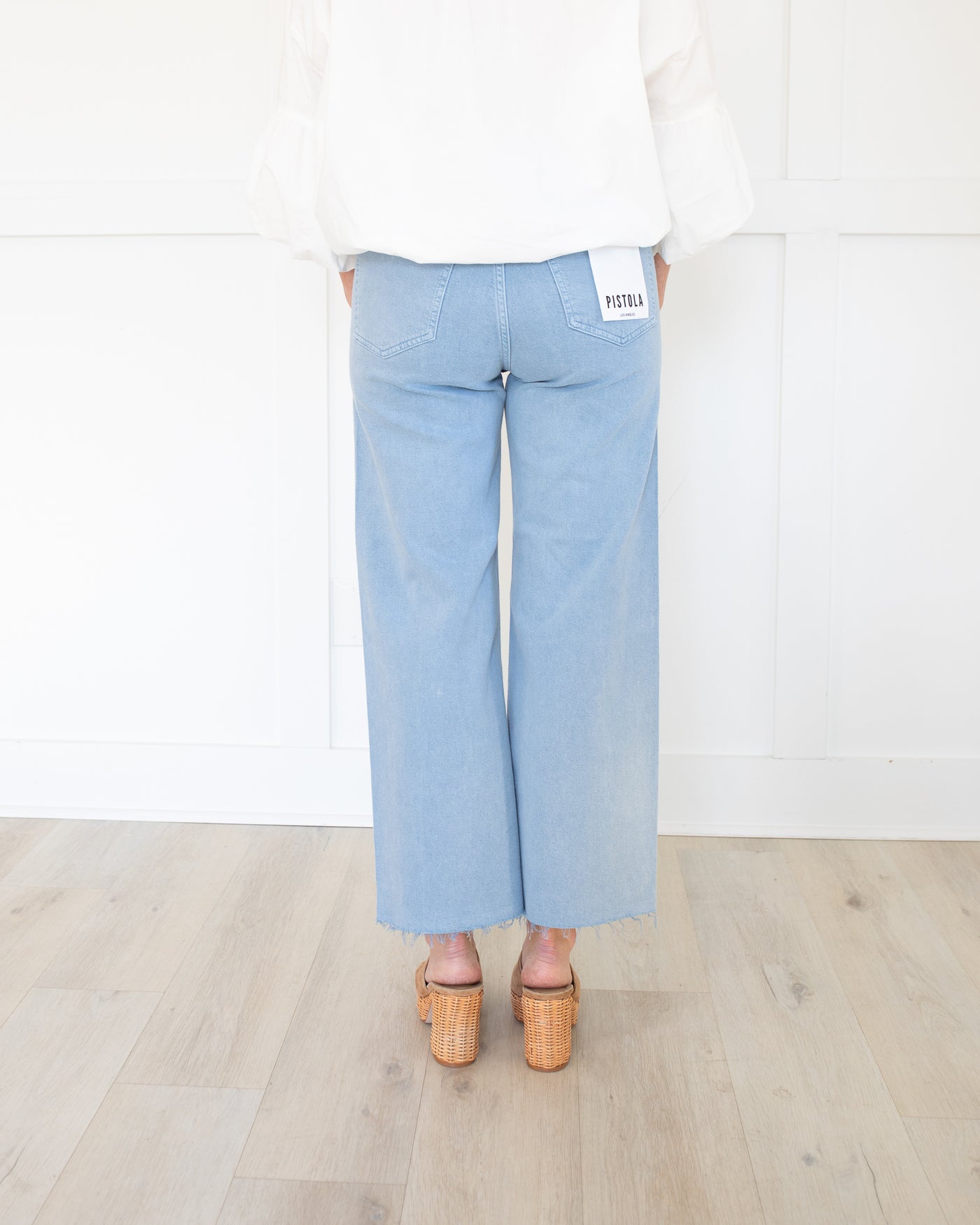 Penny High Rise Wide Leg Crop in Frost Blue