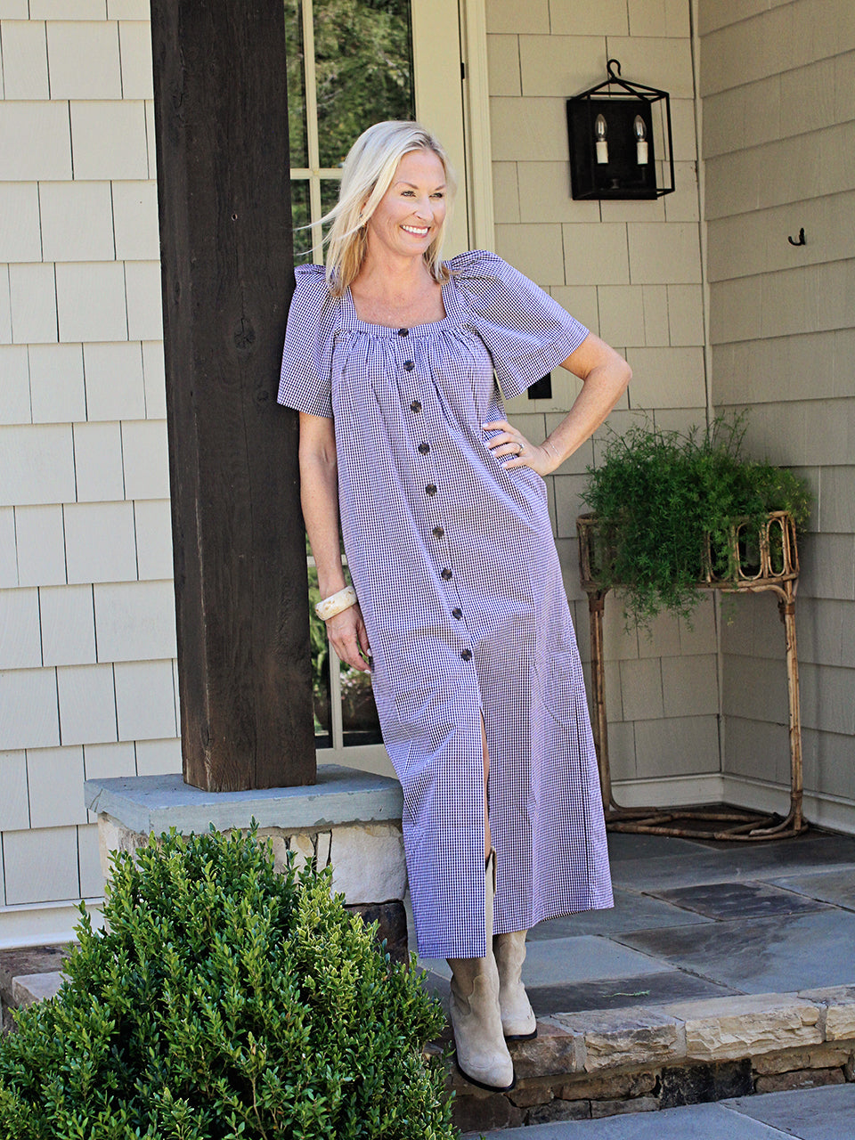 Miller Dress in Chocolate Gingham