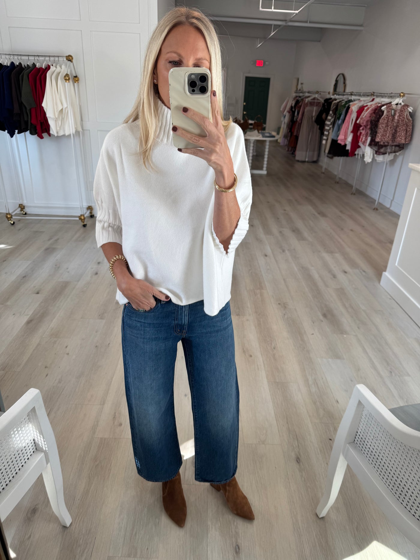 Winter White Mock Neck Sweater