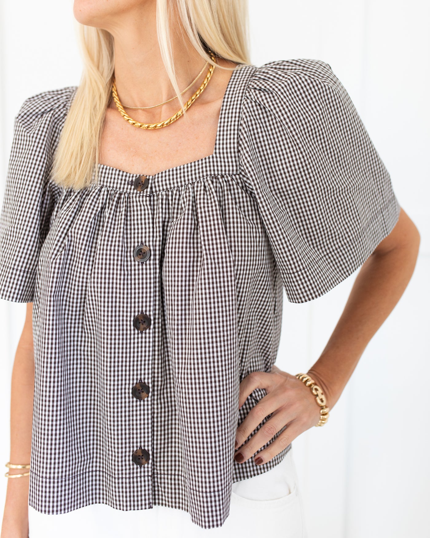 Handley Top in Chocolate Gingham