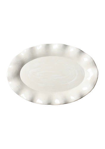 Cream Ruffle 15" Oval Platter