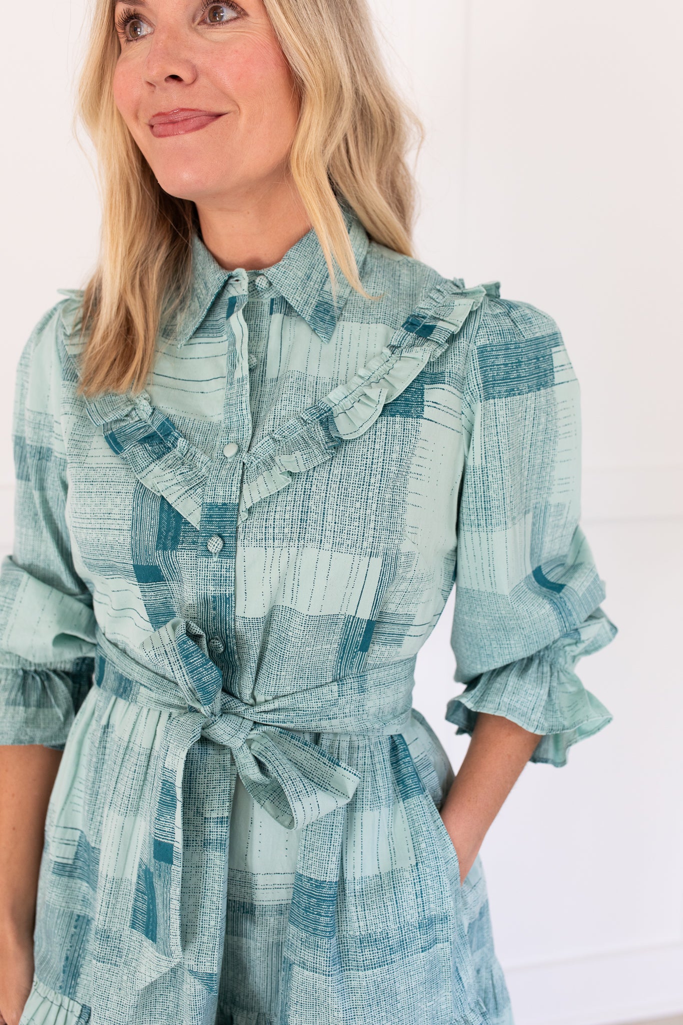 Dale Dress in Blue Print