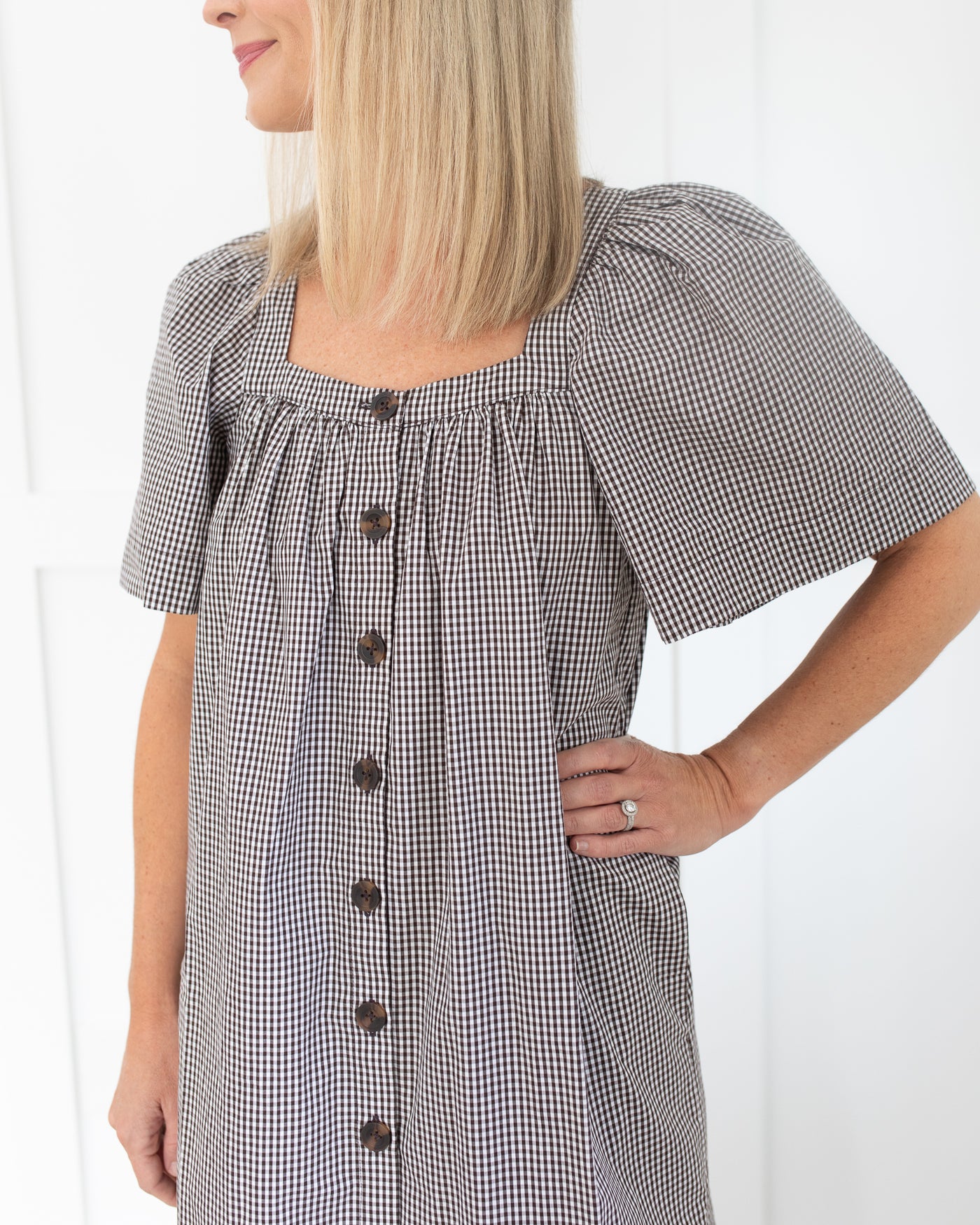 Miller Dress in Chocolate Gingham