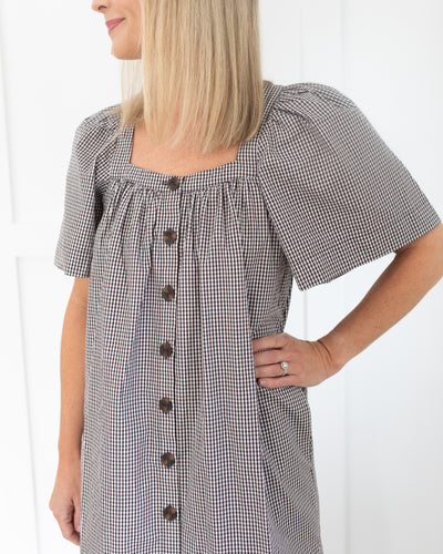 Miller Dress in Chocolate Gingham
