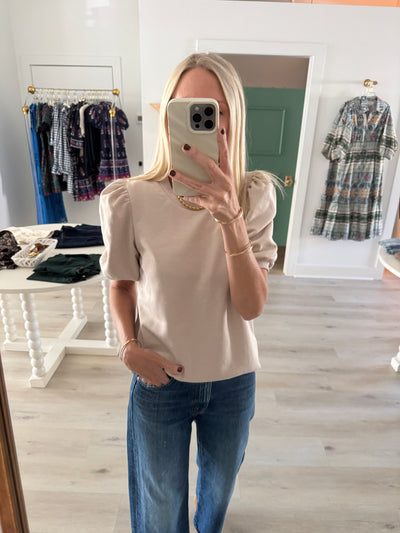 Sand Puff Sleeve Sweatshirt