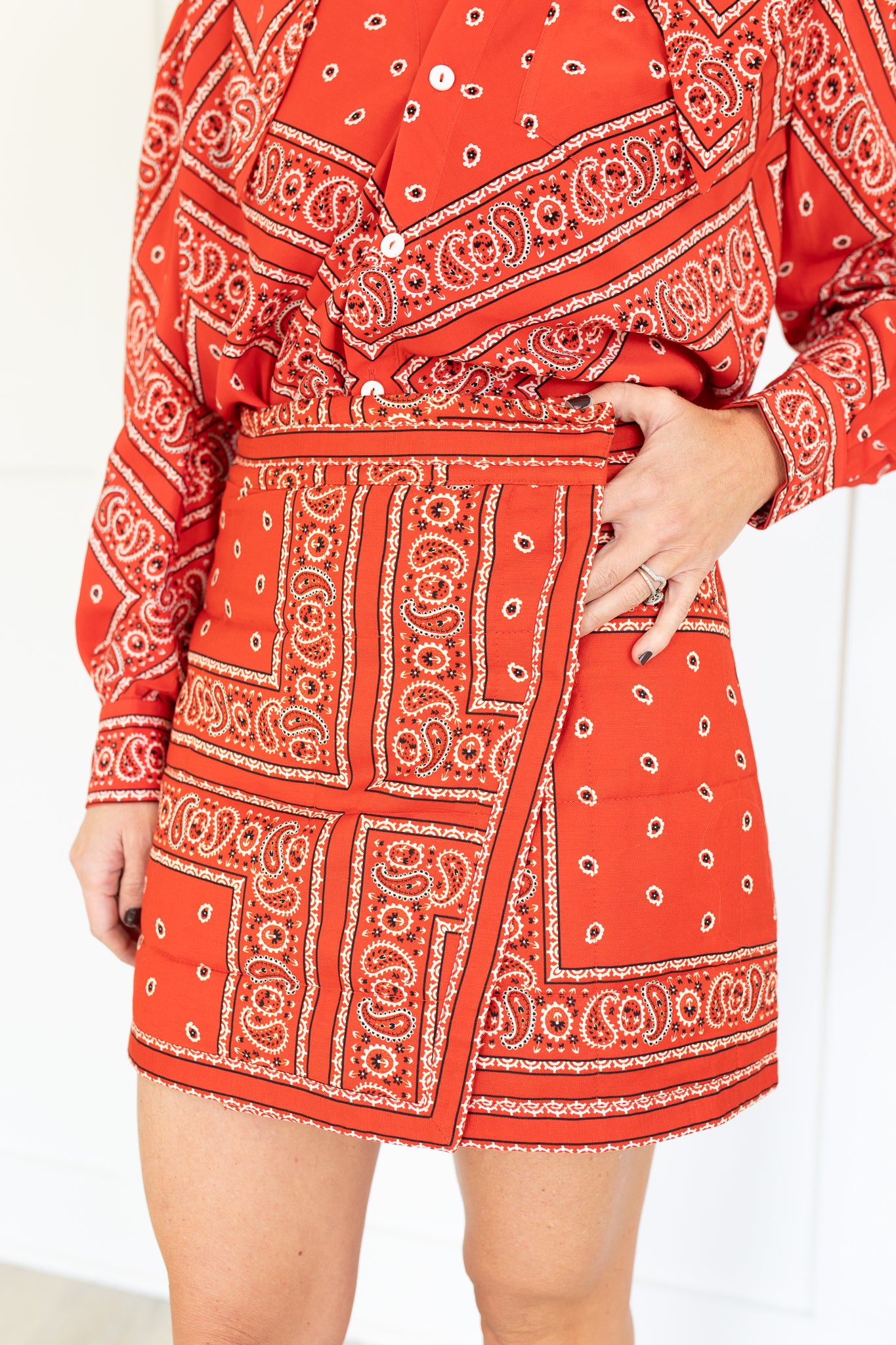 Powell Skirt in Aces Wild Red by Hunter Bell