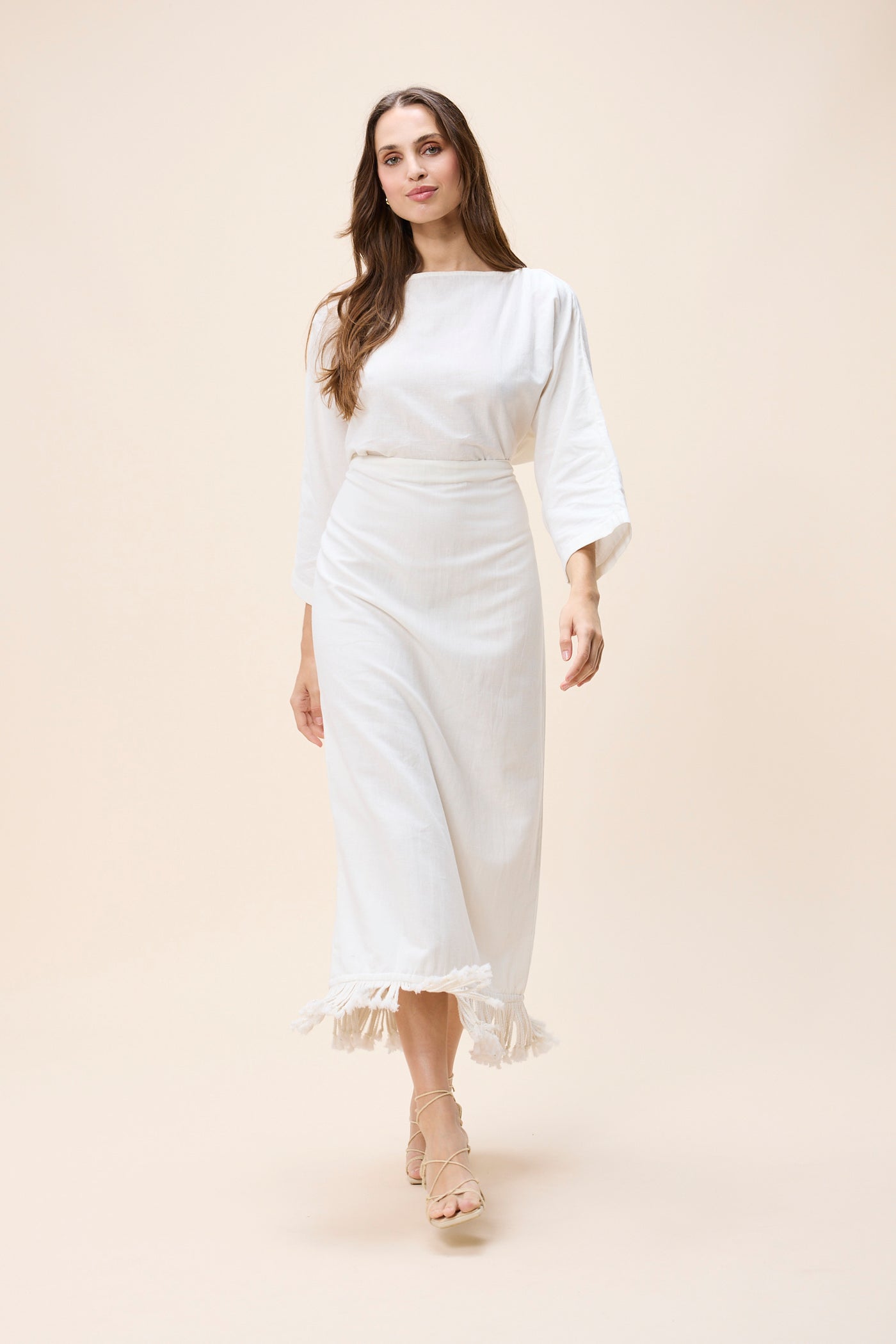 Robin Ankle Dress in Ivory