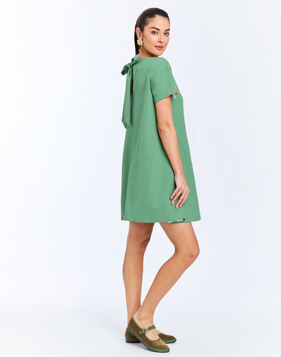 Cecily Reversible Mini Dress in Green and Blue Floral by Mestiza