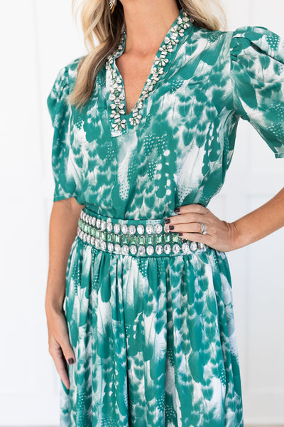Natalie Blouse in Emerald Plume by Sheridan French