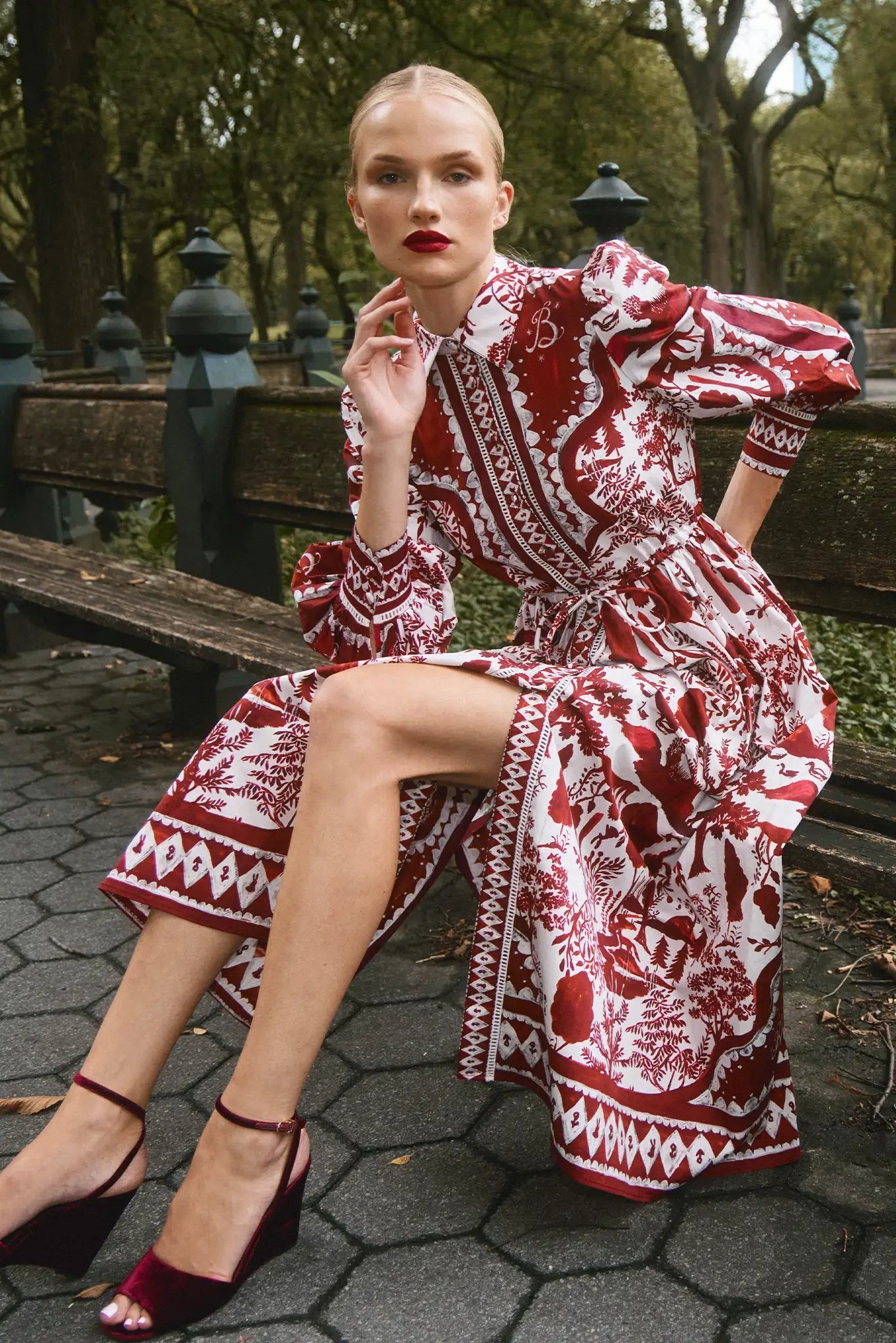Rosie Dress in Central Park Toile by Hunter Bell
