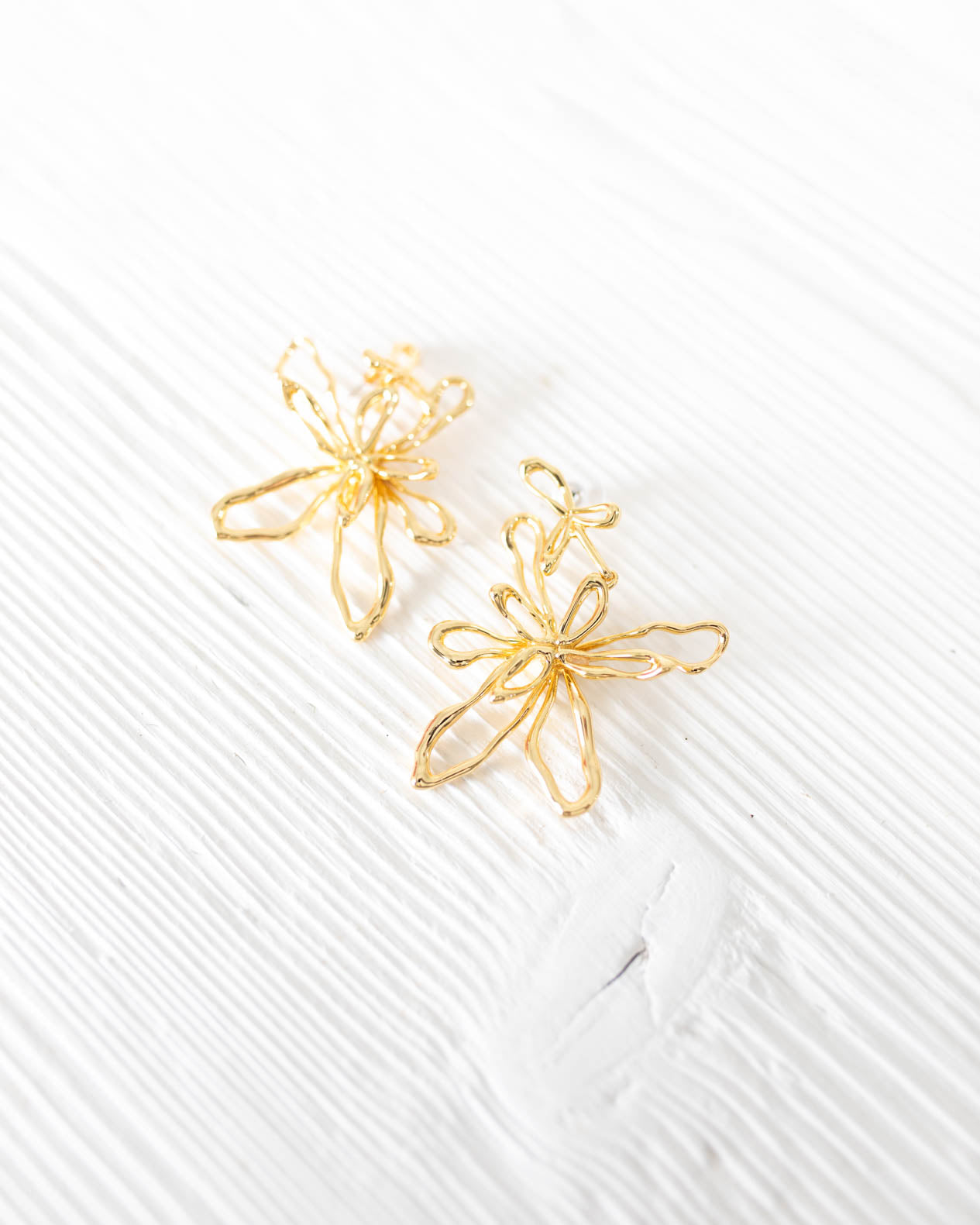 Casablanca Gold Flower Earrings by Mignonne Gavigan