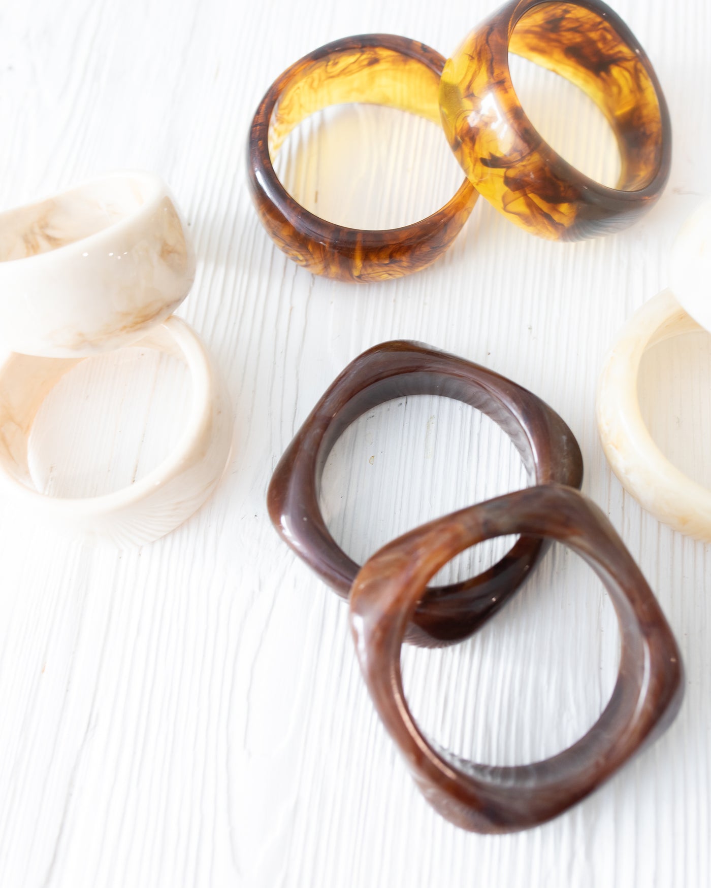 Coffee Acrylic Bracelet - Large Bangle