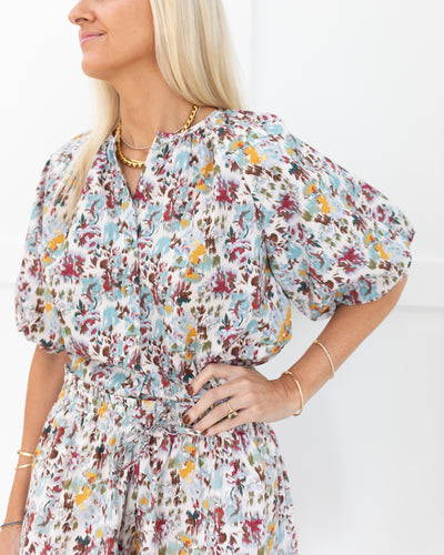 Freda Top in Aqueous Petals
